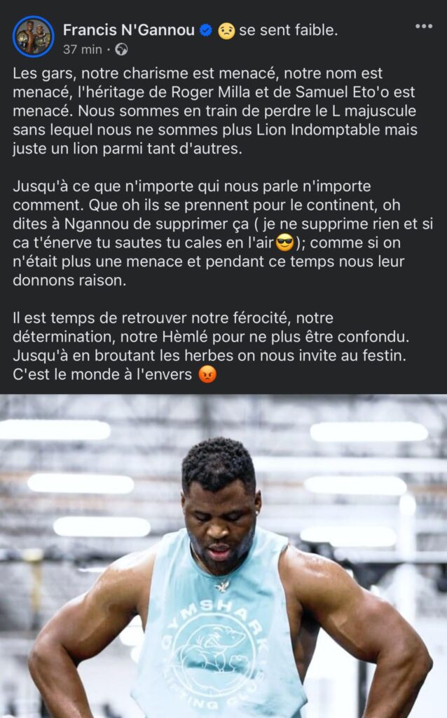 AFCON 2023: Francis Ngannou unleashes a fierce tirade against his Cameroon !