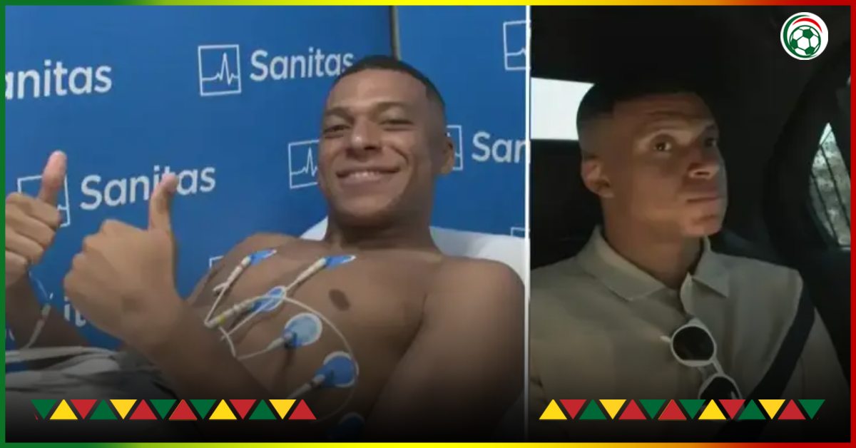 Mbappé passes his medical with Madrid at Sanitas and poses in the Real Madrid dressing room