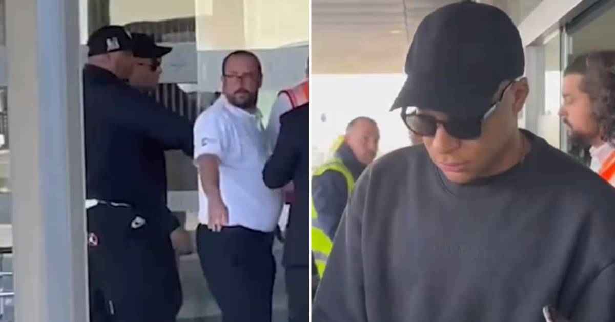 Mbappé shows off his casual style at the airport in viral video