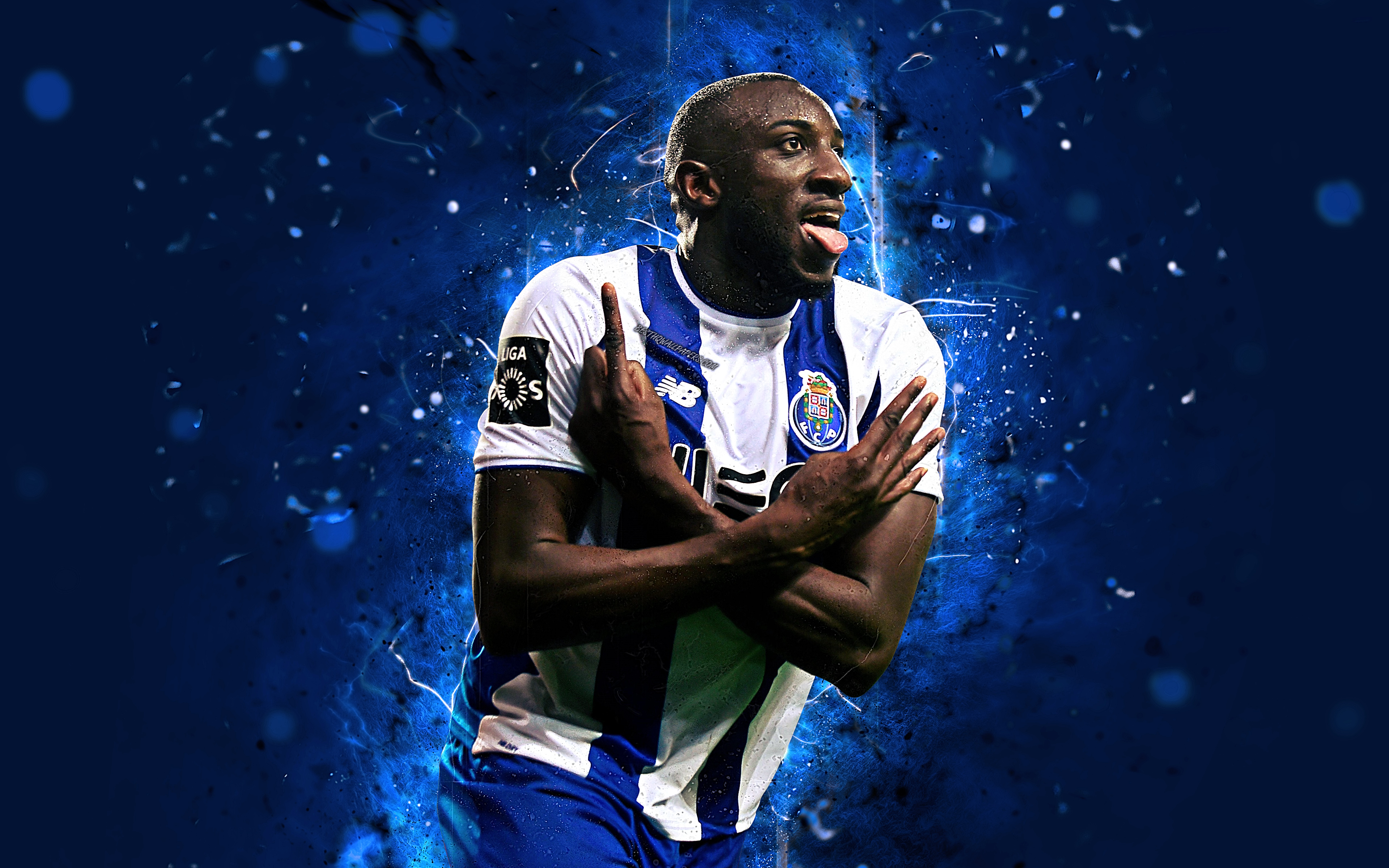 moussa marega 4k abstract art football porto