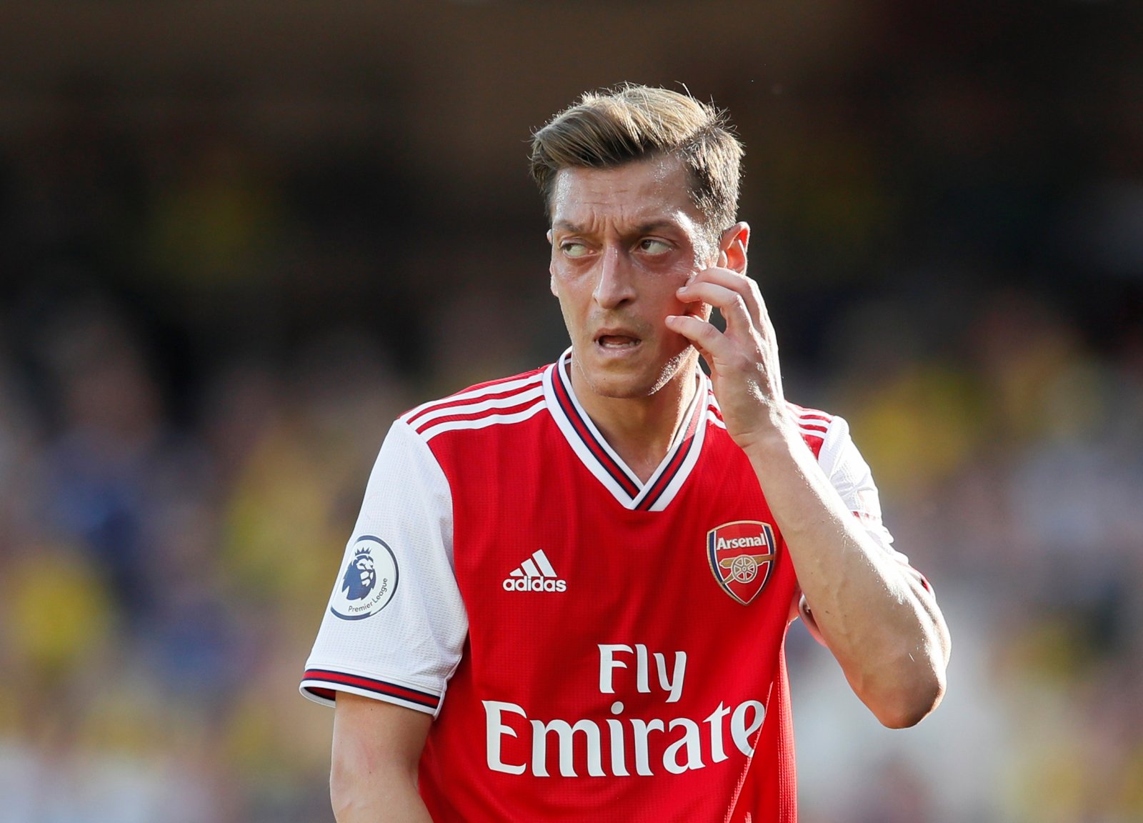 Arsenals Mesut Ozil looks on v Watford