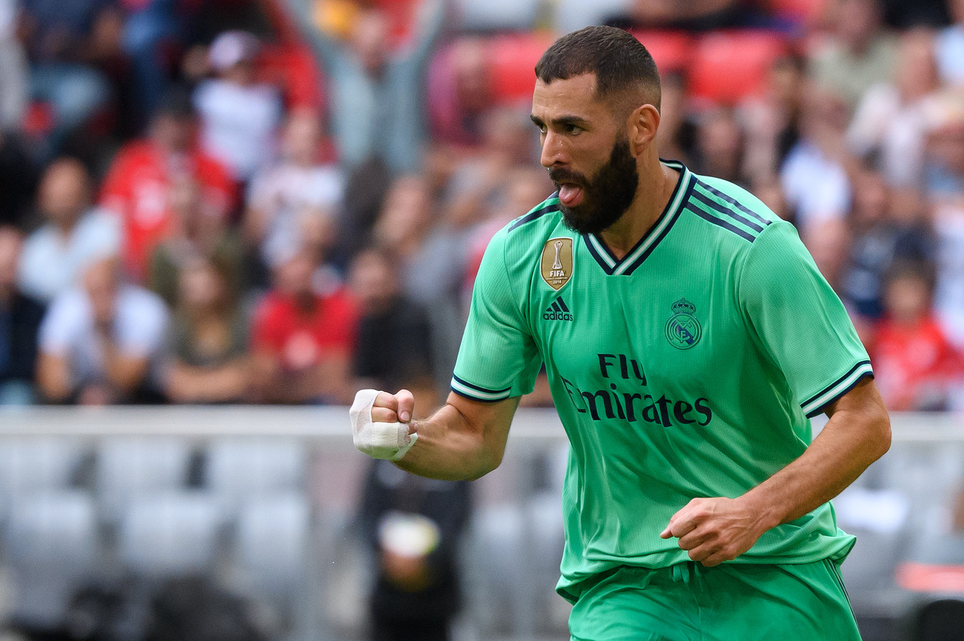 l attaquant francais real madrid karim benzema auteur triple fenerbahce match amical 31 juillet 2019 munich 0 1399 930