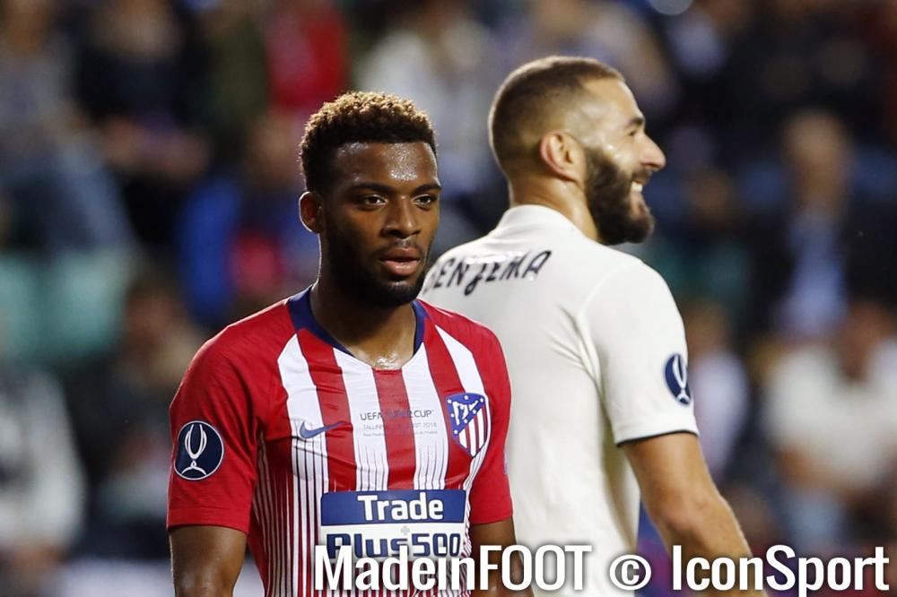 karim benzema and thomas lemar during the uefa european super cup match betwwen real madrid and atletico madrid on august 15 2018 in tallinn estonia 20180816100447 4478