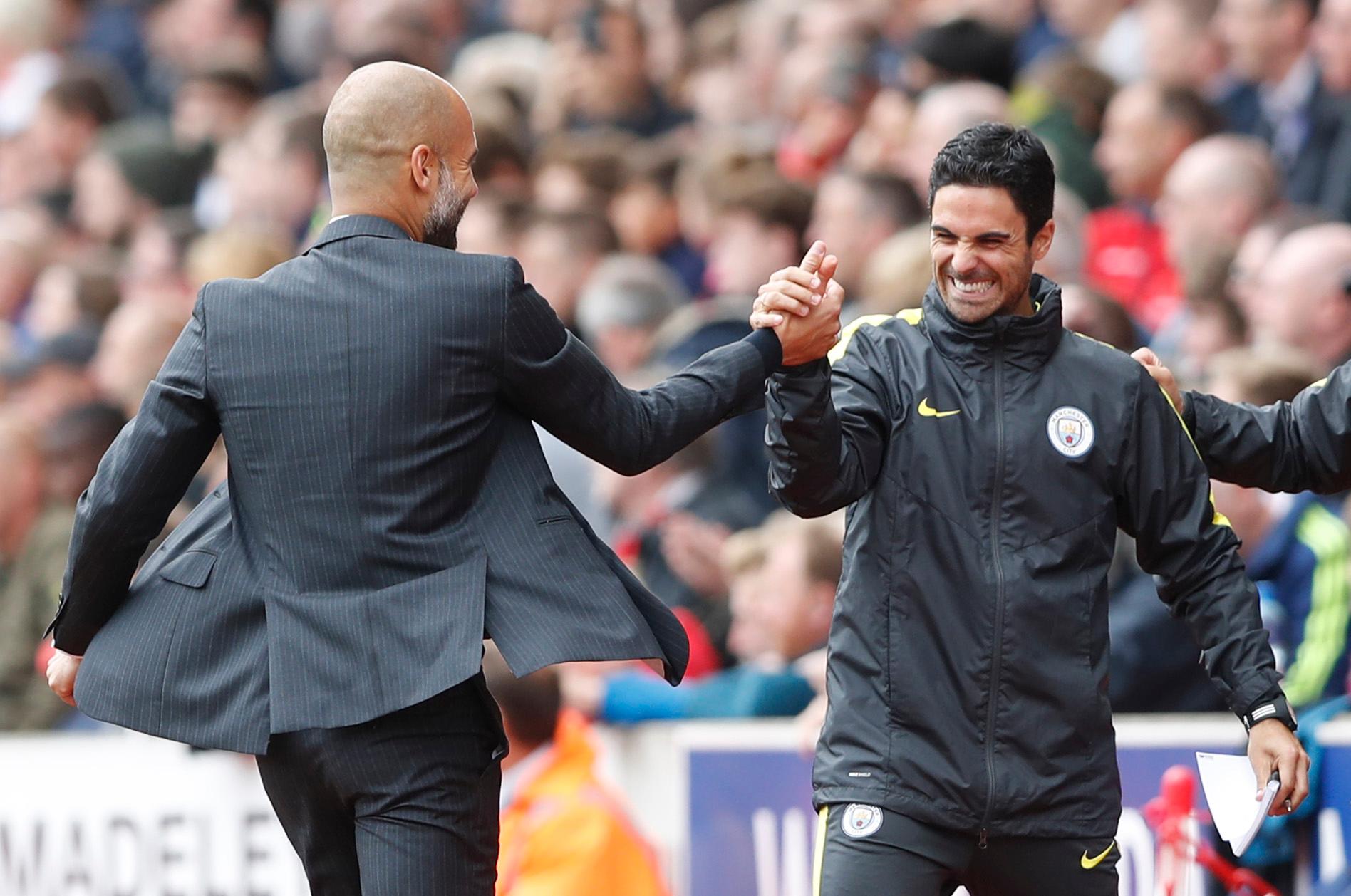 pep guardiola and mikel arteta manchester city