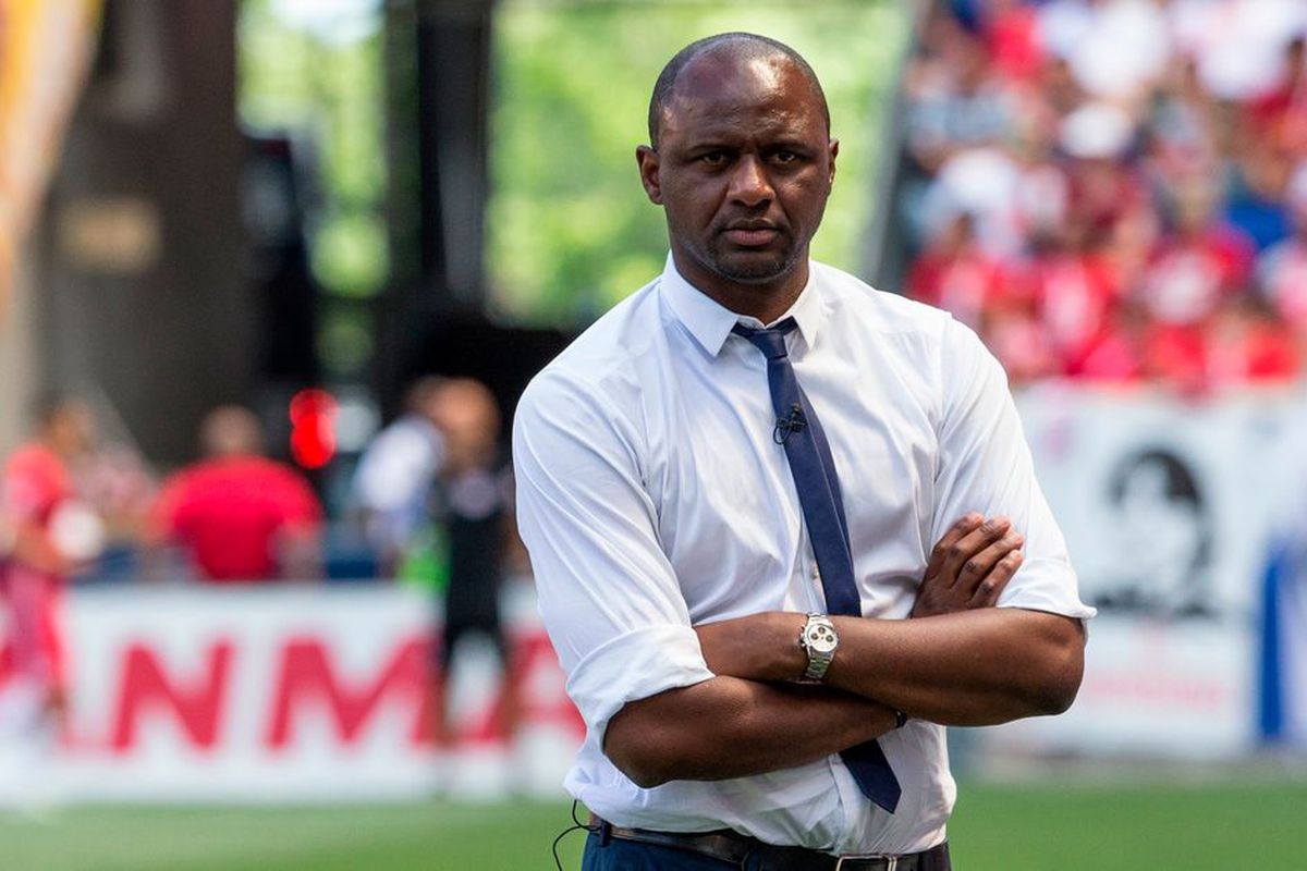 nyc fc head coach patrick vieira watches match between new 0