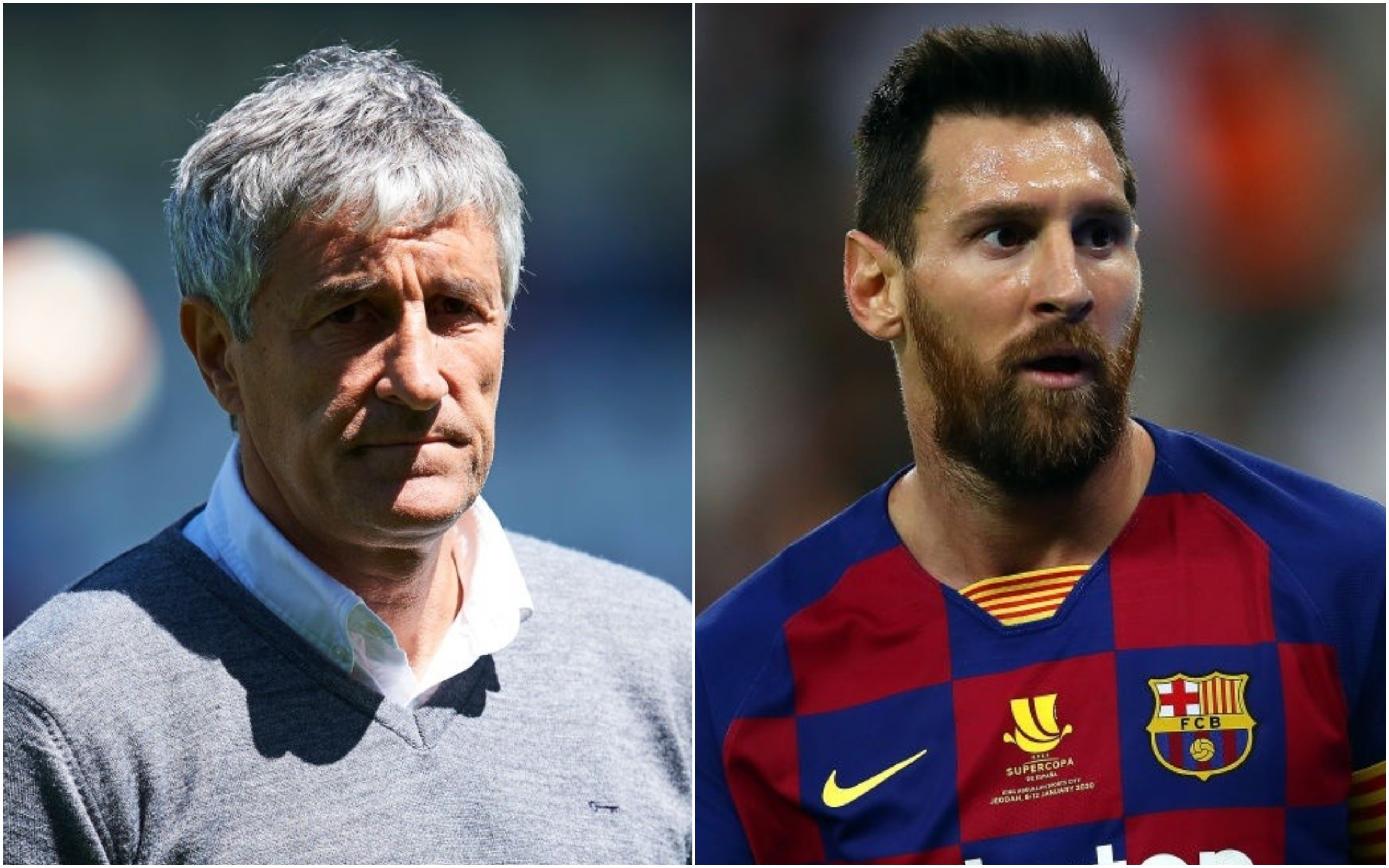 Quique Setien and Lionel Messi 9f1a