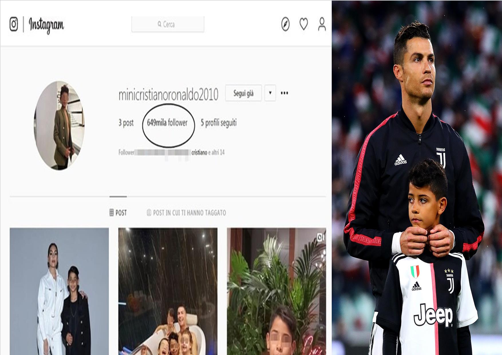 650 mille followers en moins de douze heures, le fils de Ronaldo débarque sur Instagram