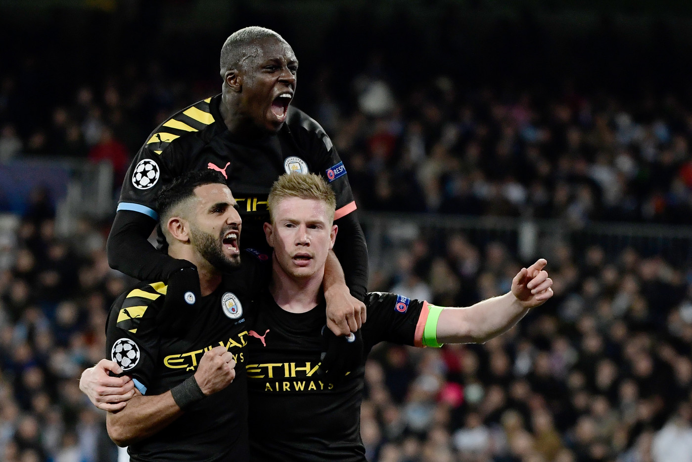 joueurs manchester city benjamin mendy riyad mahrez kevin bruyne victorieux real madrid 26 fevrier 2020 1 1399 933