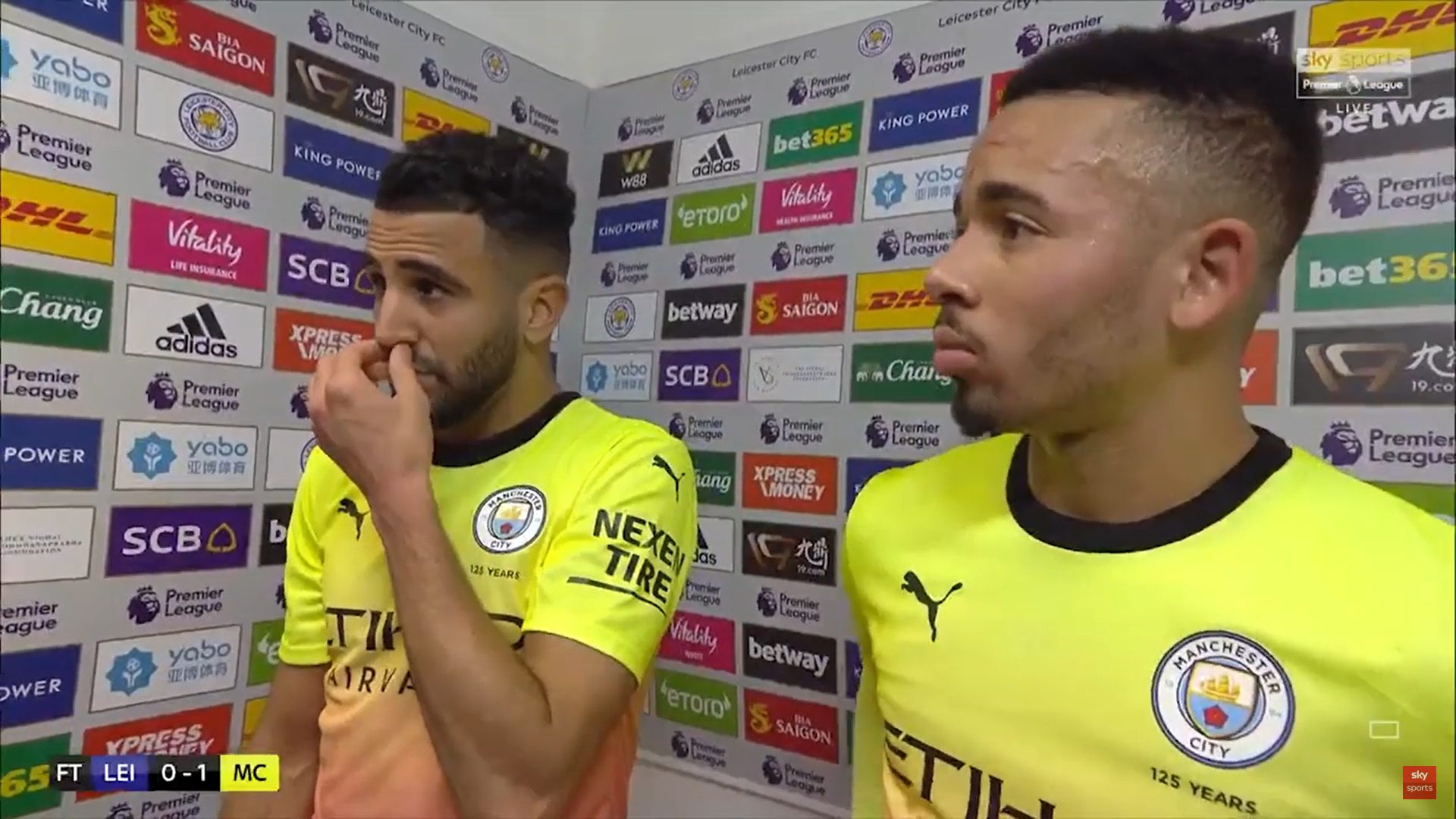 Homme du Match face à Leicester, Gabriel Jesus donne son trophée à Mahrez (Vidéo)