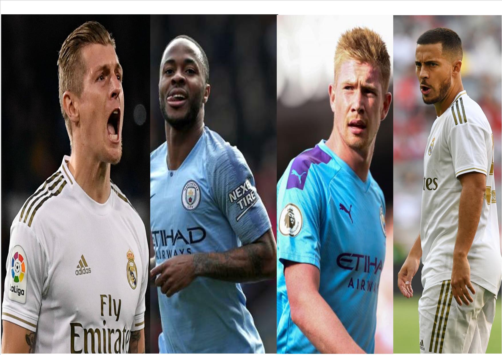 De Bruyne, Hazard, Sterling…Découvrez le Onze combiné de Real-Man City le plus cher