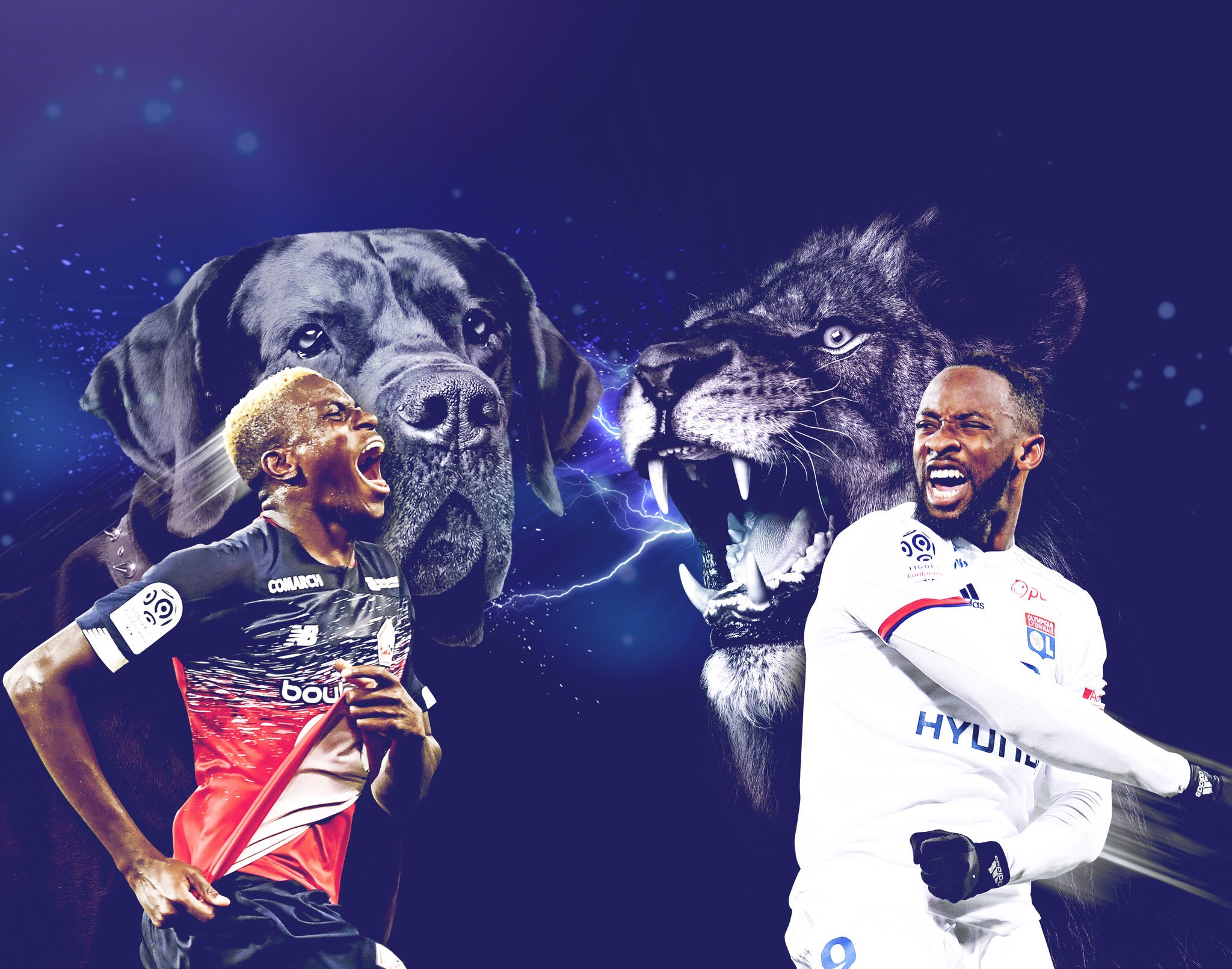 Lille-Lyon : Karl Toko Ekambi et Osimhen titulaires, les compositions officielles