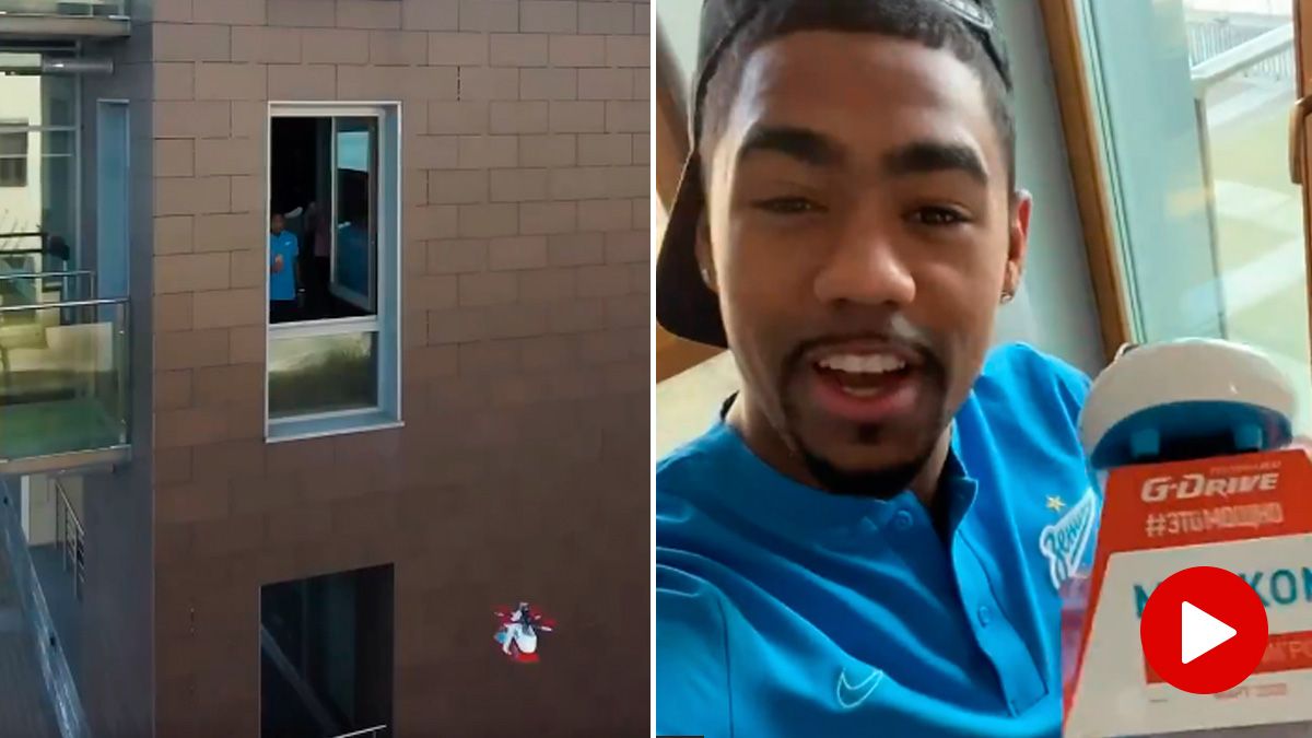 Pour lui donner son titre de joueur du mois, le Zenith envoie un drone chez Malcom (photos)