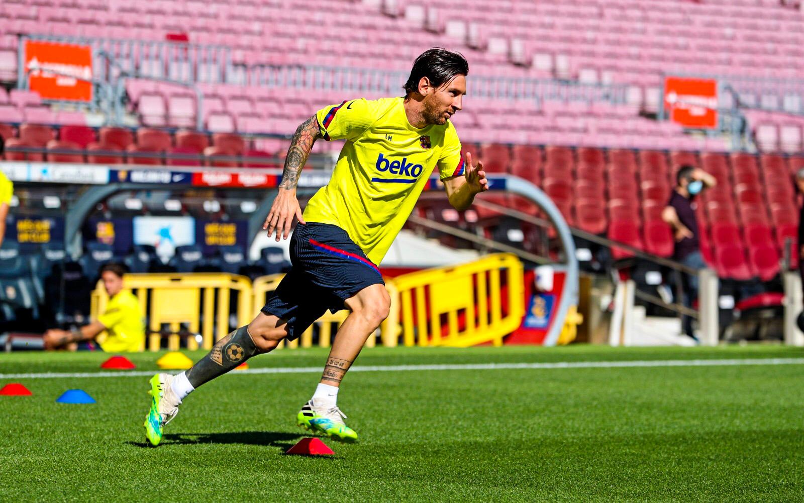 Lionel Messi à l’écart, les images de l’entraînement du Barça au Camp Nou