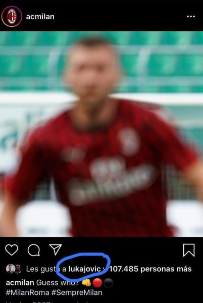 jovic da me gusta a una publicacion del milan en instagram 001