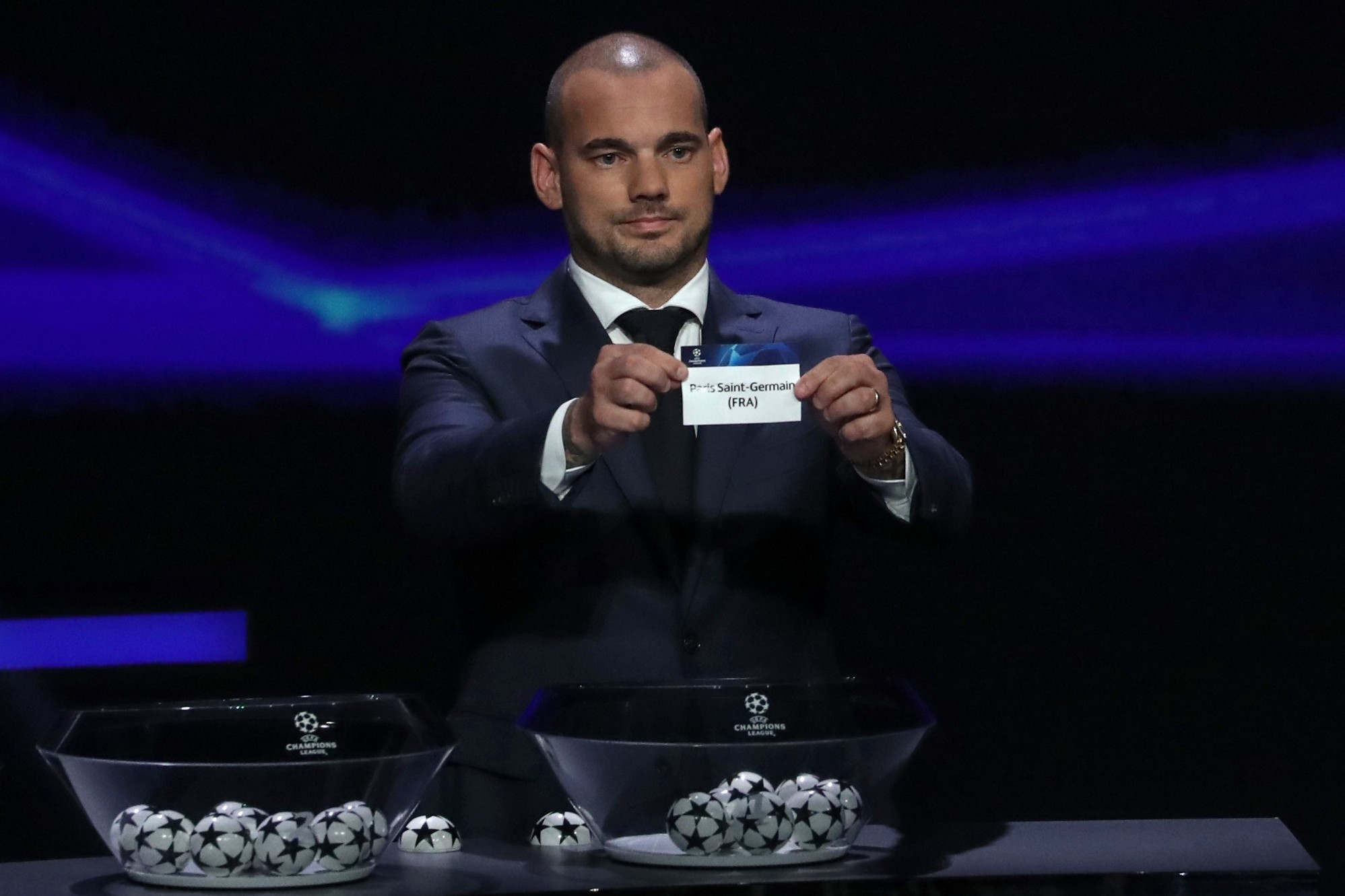 7799670710 le neerlandais wesley sneijder a monaco le 29 aout 2019 pour le tirage au sort de la ligue des champions