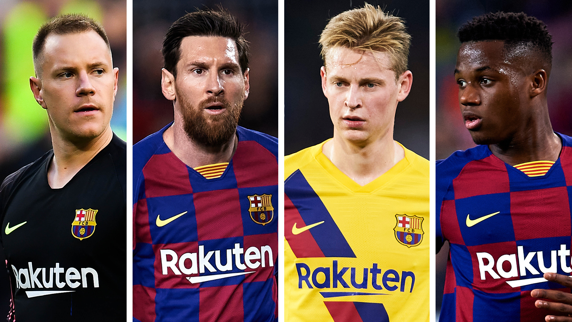 marc andre ter stegen lionel messi frenkie de jong ansu fati barcelona