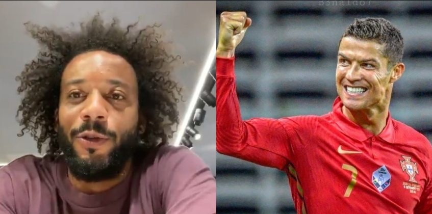 Marcelo félicite Ronaldo après son record avec le Portugal.