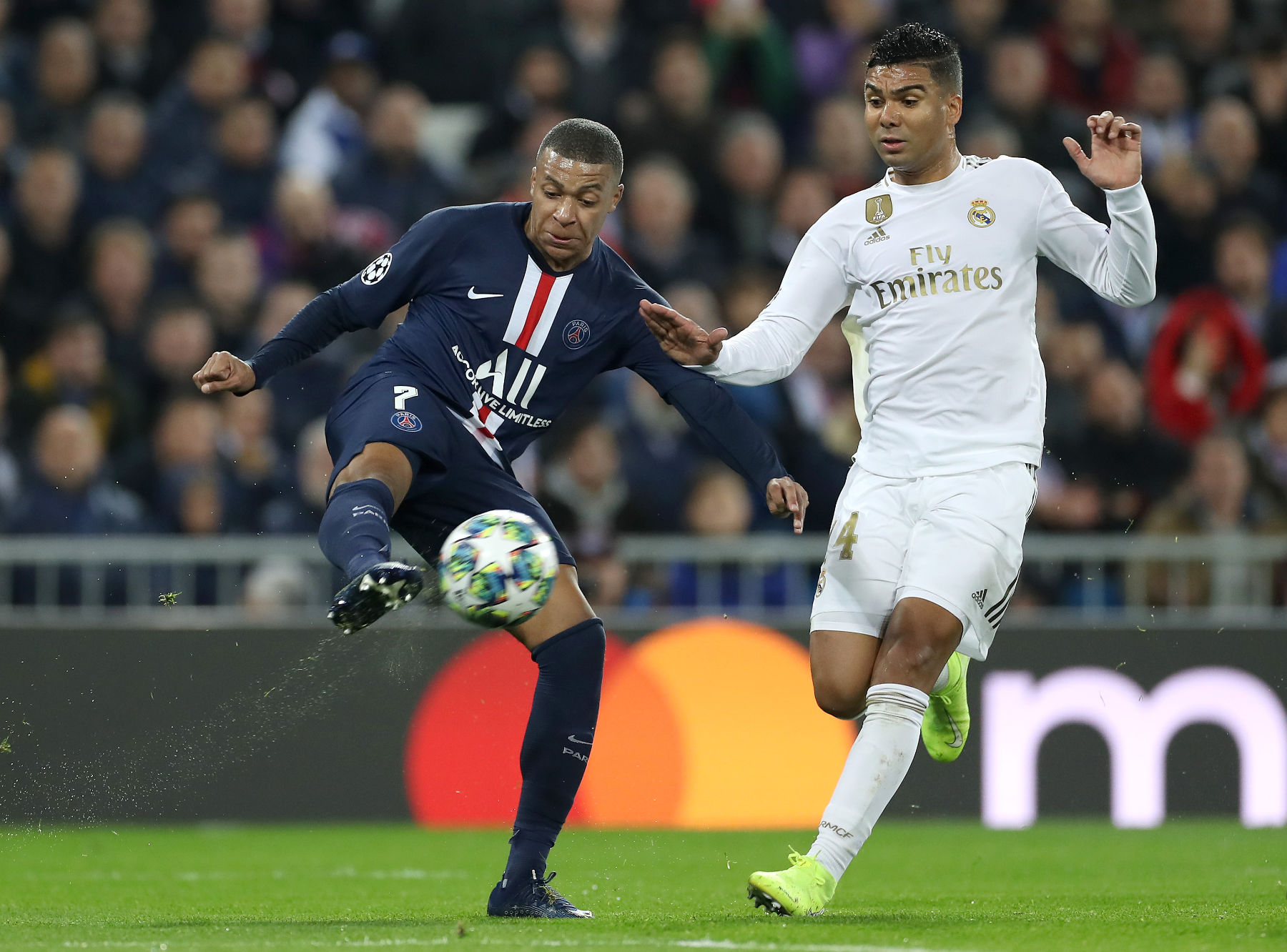 Kylian Mbappe and Casemiro Real Madrid vs PSG Champions League 2019