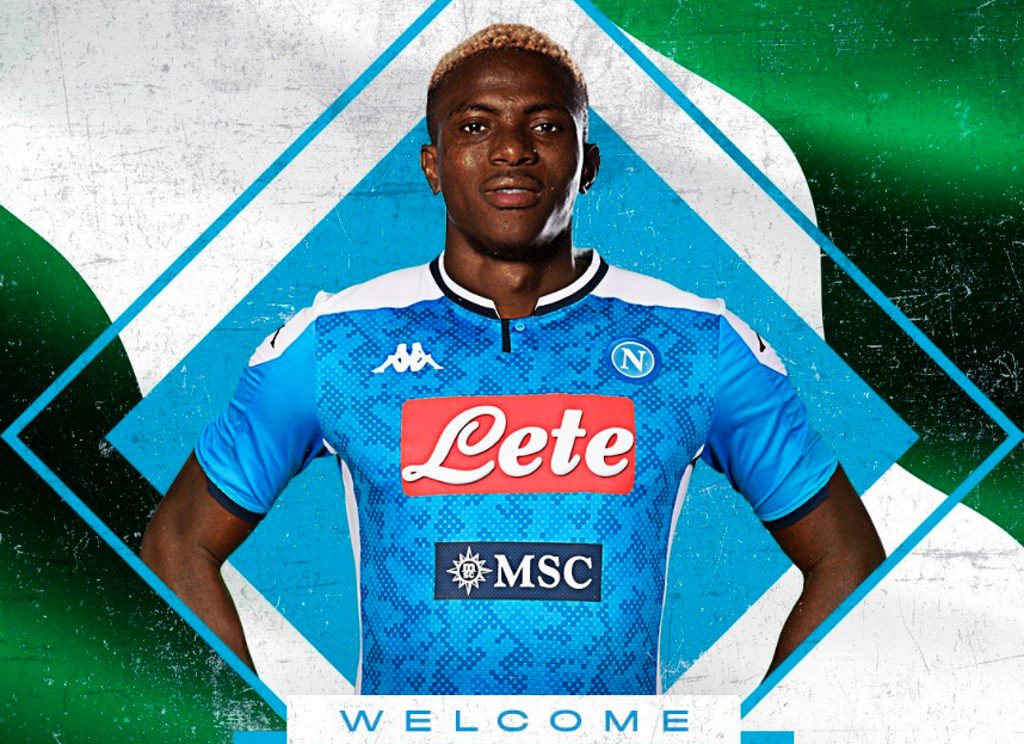 el napoles anuncio el fichaje de victor osimhen procedente del lille sscnapoli