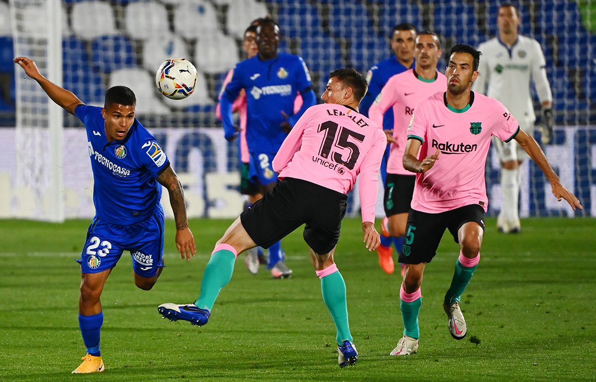 imagen del duelo entre el fc barcelona y el getafe