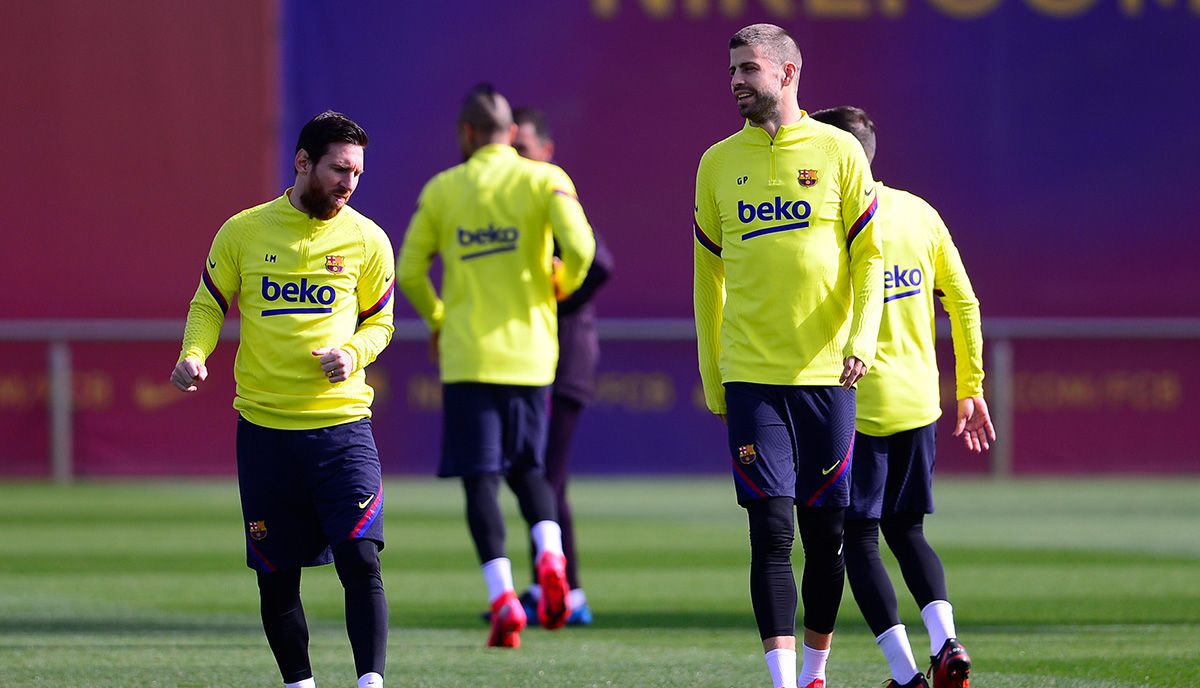 messi pique training