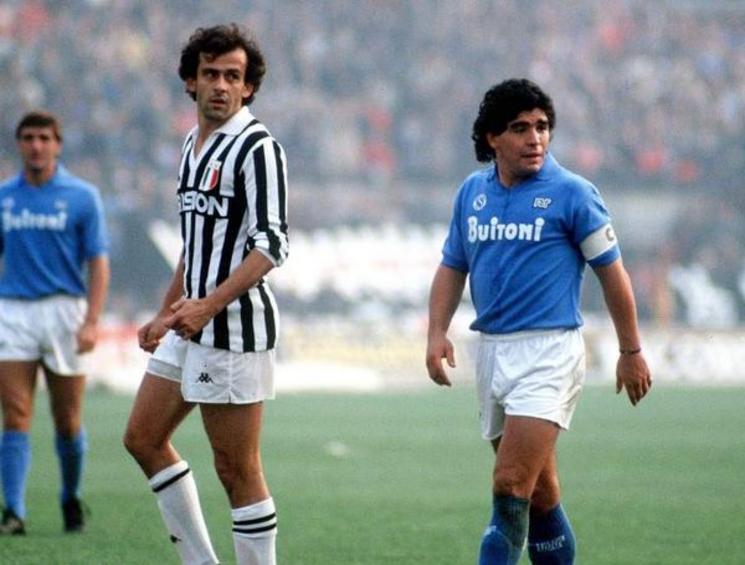 Le duel Platiini Maradona dans le calcio