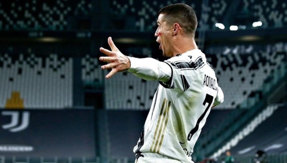 La réaction de  Cristiano Ronaldo après son doublé contre Cagliari