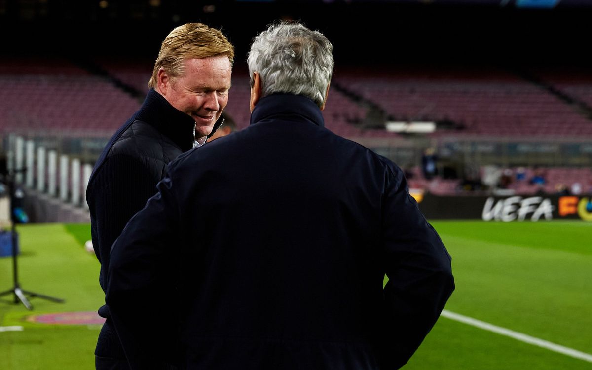 koeman y lucescu durante el barcelona dinamo kiev foto fcb 001