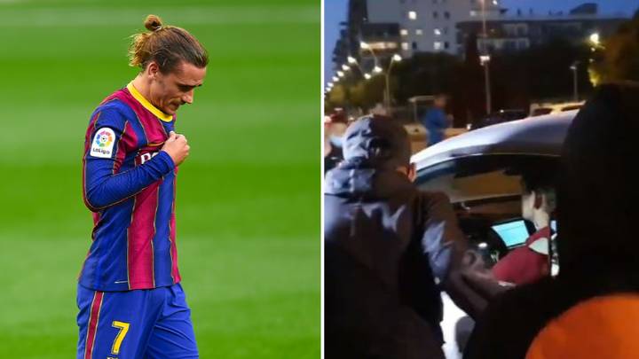 Les fans de Lionel Messi entourent la voiture d’Antoine Griezmann exigeant le respect