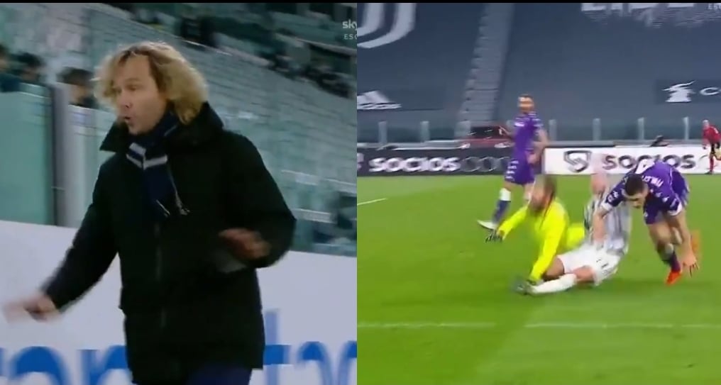 Pavel Nedved quitte le stade après un penalty non sifflé pour la Juventus
