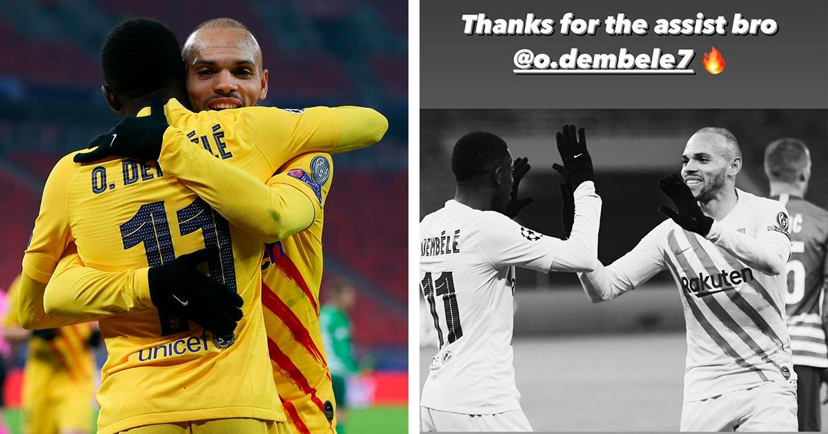 Braithwaite se rend sur Instagram pour remercier Dembele pour la passe clé contre Ferencvaros