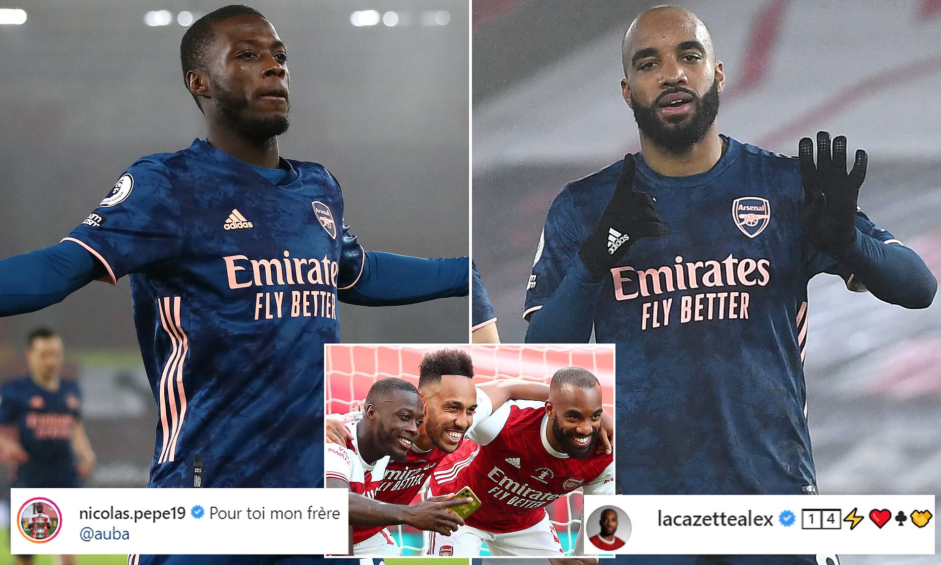 Le superbe geste Nicolas Pépé et Lacazette pour Pierre-Emerick Aubameyang