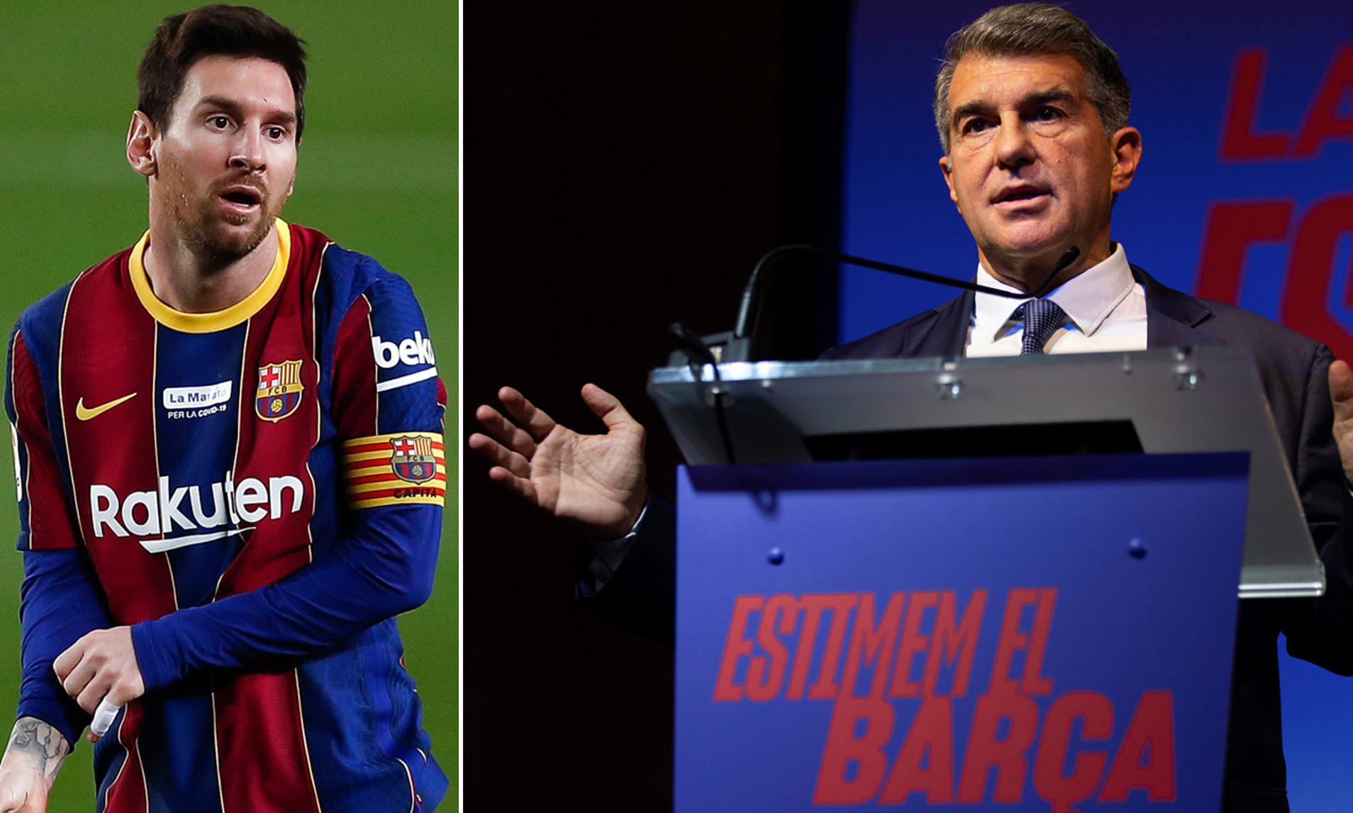 Le président du Barça Joan Laporta explique les raisons du départ de Messi