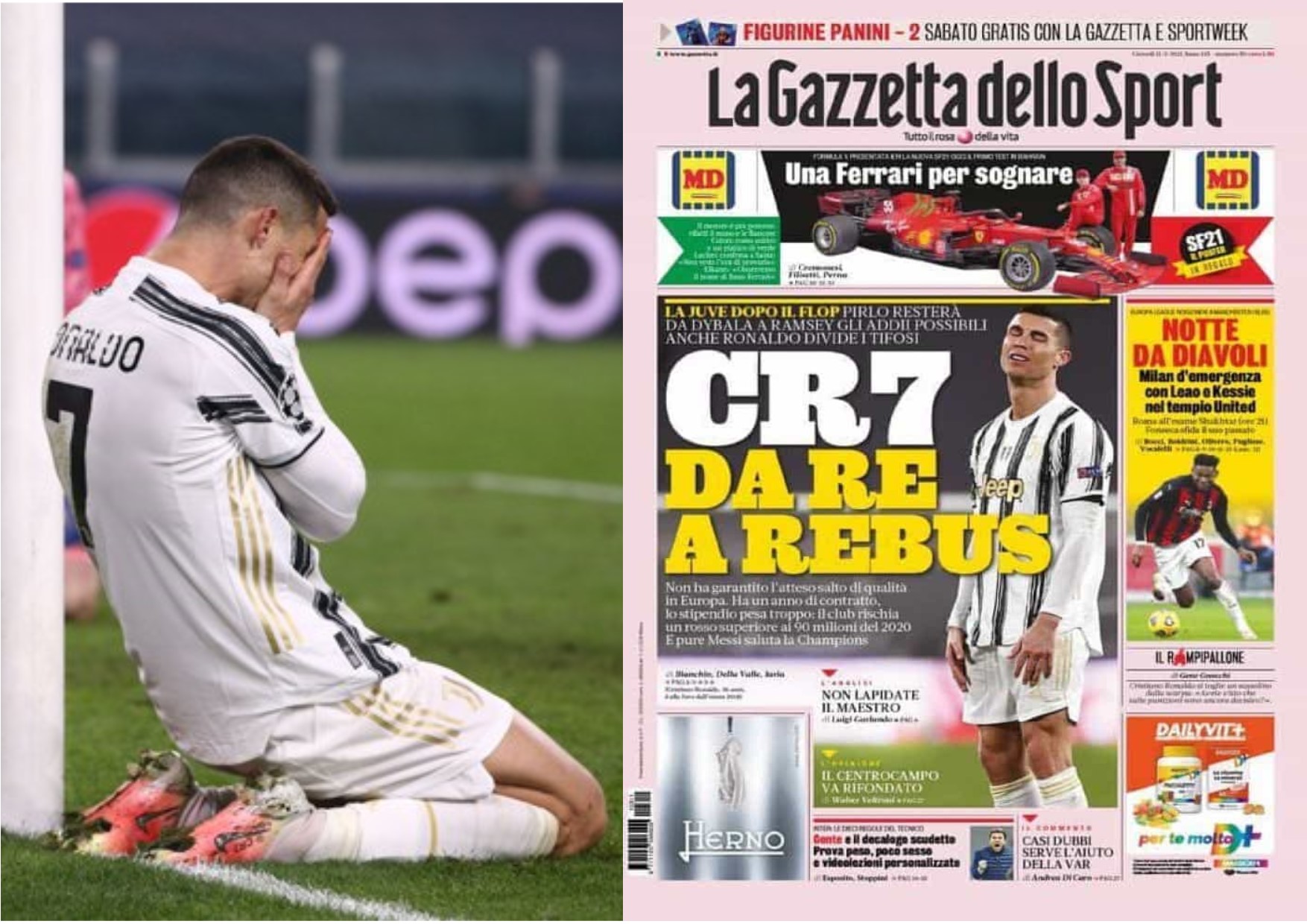 «Cristiano transformé en fardeau à Turin», la presse italienne ne lâche toujours pas Ronaldo