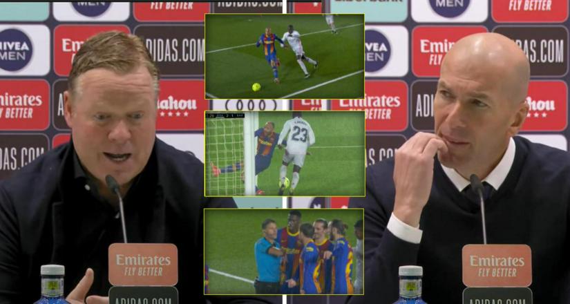 Clasico : Zidane répond à Koeman suite à la polémique sur l’arbitrage