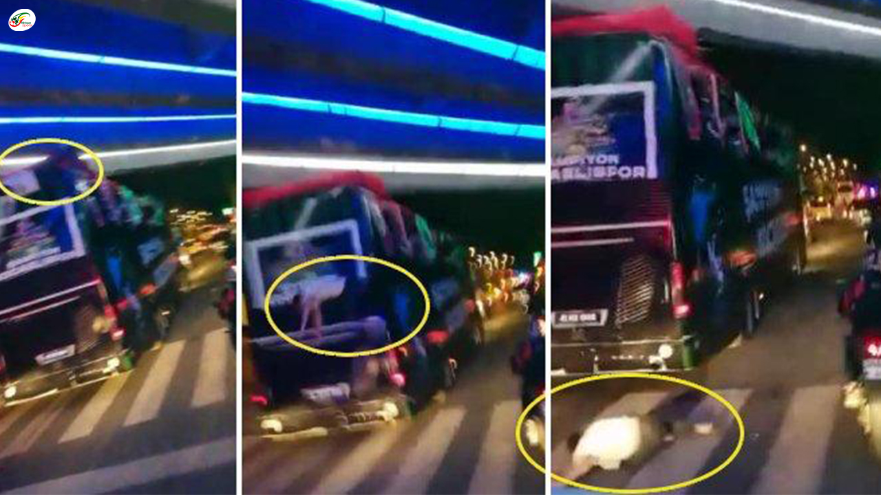 Insolite : En Turquie, un joueur tombe du bus en pleine célébration de la montée de son équipe