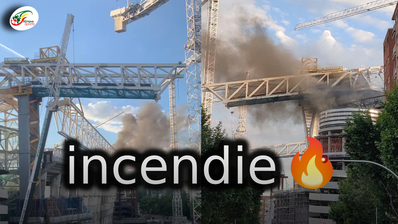 Le nouveau stade du Real Madrid a pris feu, les images de l’incendie