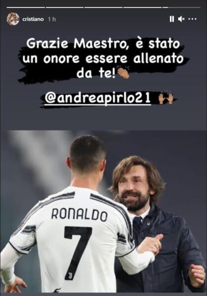 L hommage de Cristiano Ronaldo a Pirlo 1036829
