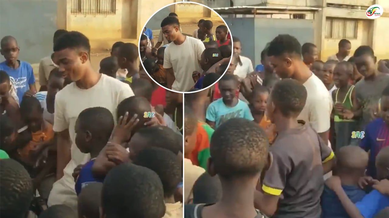 Côte d’Ivoire: Amad Diallo rend visite aux jeunes de son quartier, geste noble du joueur de MU !