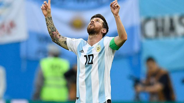 l attaquant argentin lionel messi buteur lors du match face au nigeria a saint petersbourg le 26 juin 2018 au mondial 6079630 1