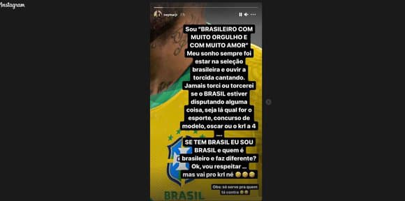 Le message de Neymar sur Instagram contre les Bresiliens qui supportent l Argentine 1064645