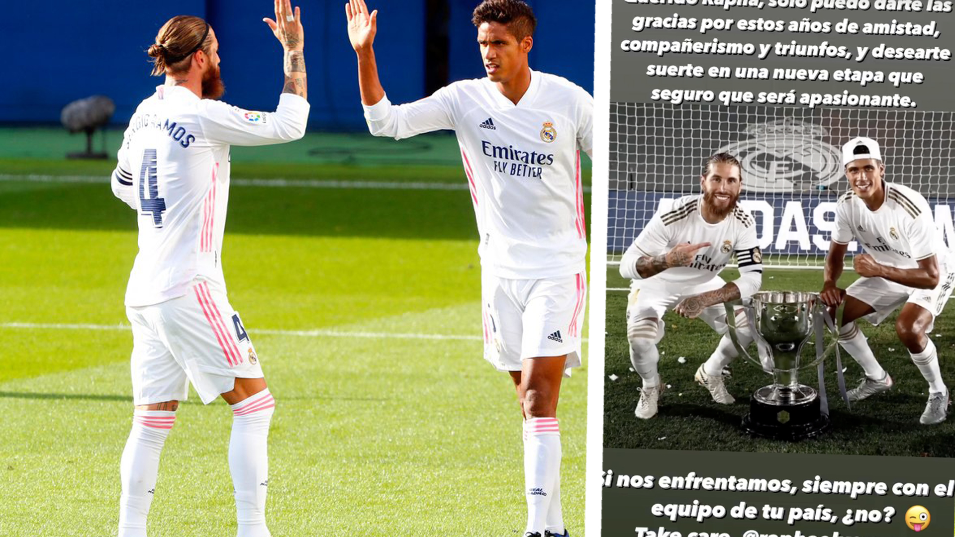 Le message très touchant de Sergio Ramos à Raphael Varane !