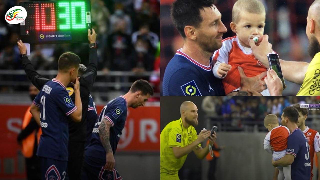 Le beau geste de Messi, qui pose avec le fils du gardien rémois après ses grands débuts parisiens