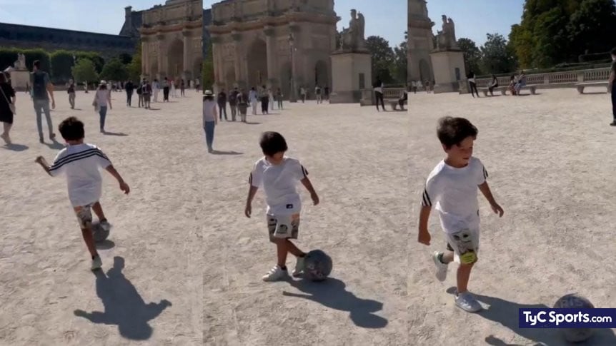 Le fils de Lionel Messi qui joue au foot dans les rues de Paris, la vidéo virale