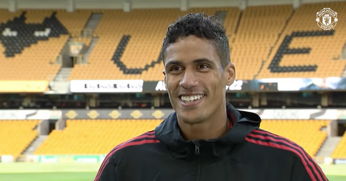 Raphael Varane reacts to Manchester Uniteds debut against Wolves