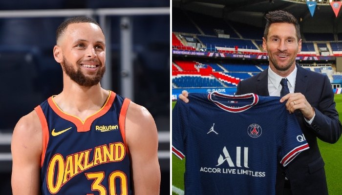 nba stephen curry reaction virale signature lionel messi paris saint germain