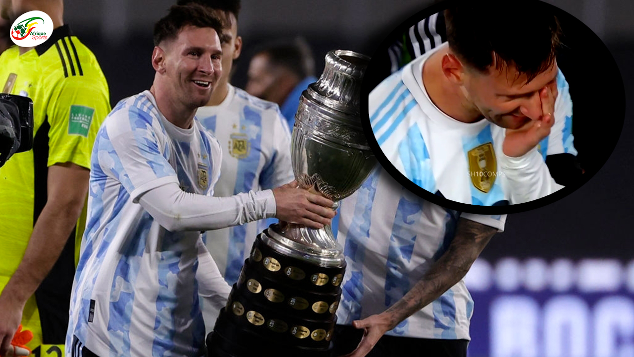 Les larmes de joie de Messi devant le public argentin pour fêter la Copa America !