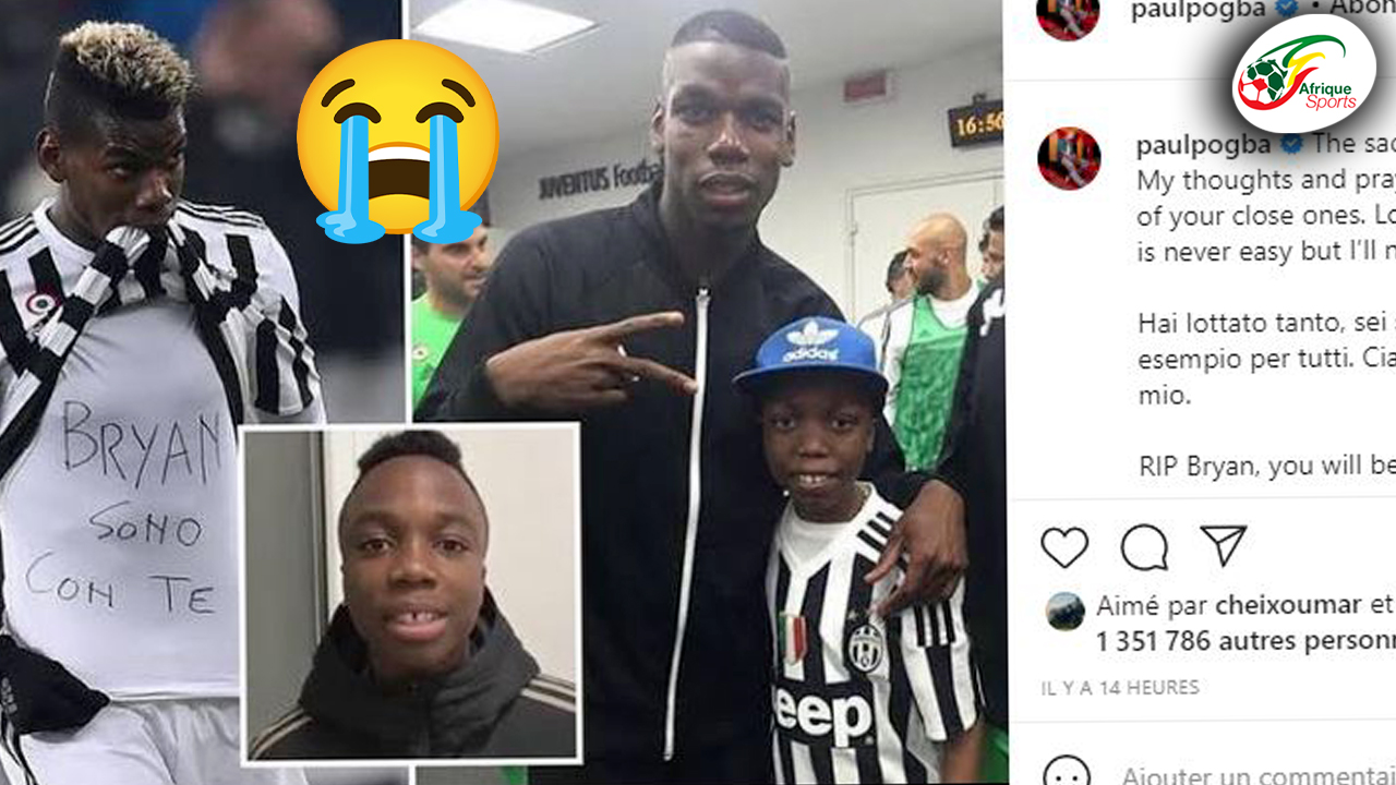 Très touché, Paul Pogba pleure le décès de Bryan, jeune joueur de la Juve emporté par le cancer