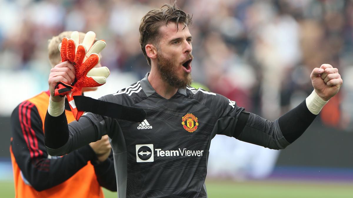 De Gea réagit après avoir arrêté un penalty lors de la victoire de Man Utd contre West Ham