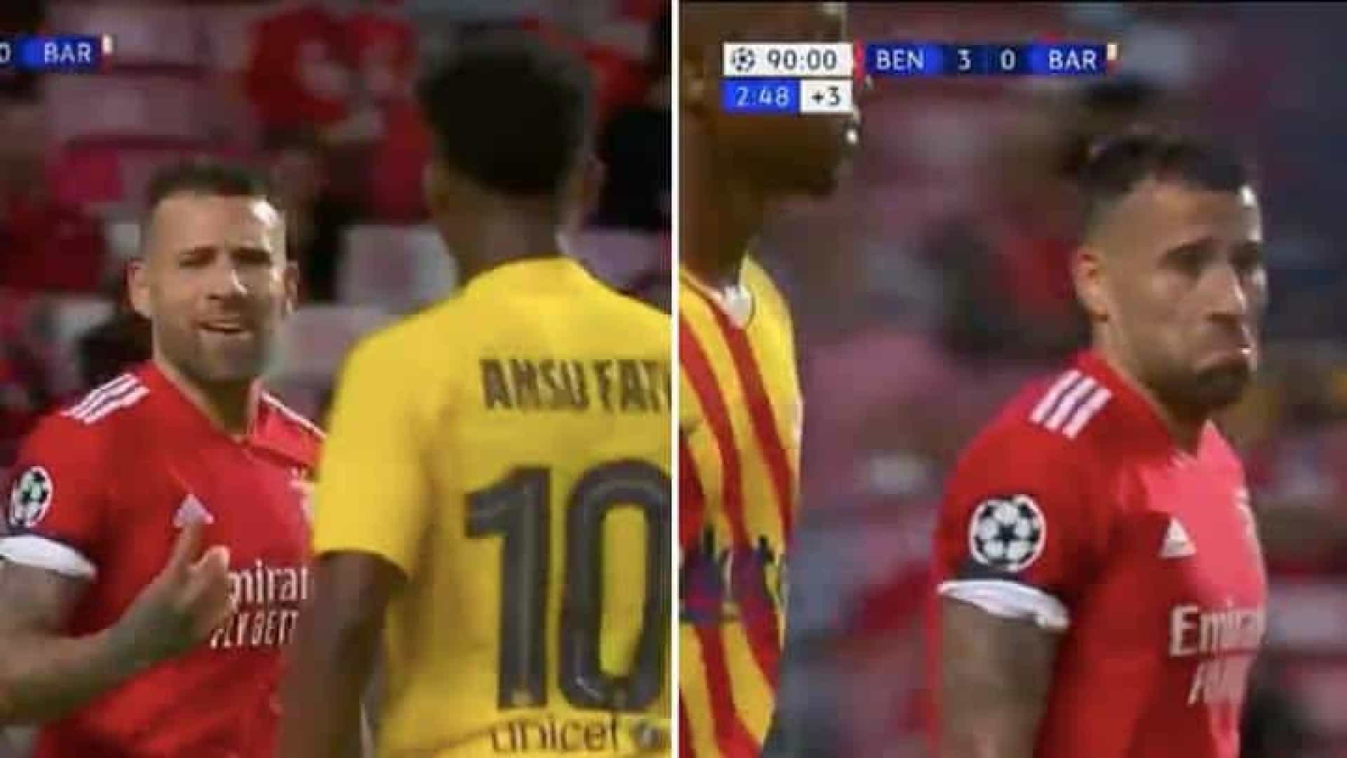 Otamendi s’en prend à Ansu Fati pendant Benfica-Barça : «Tu es Messi ?»
